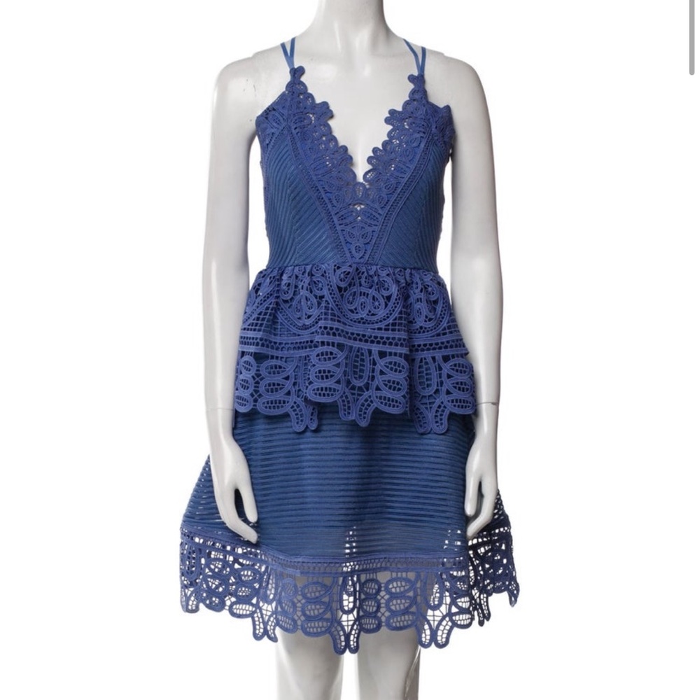 Elegant Blue Lace Dress